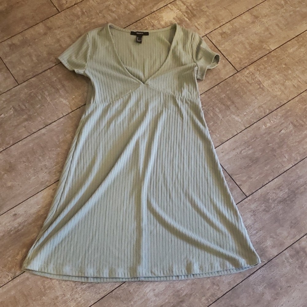 Forever 21-Green v-neck mini dress